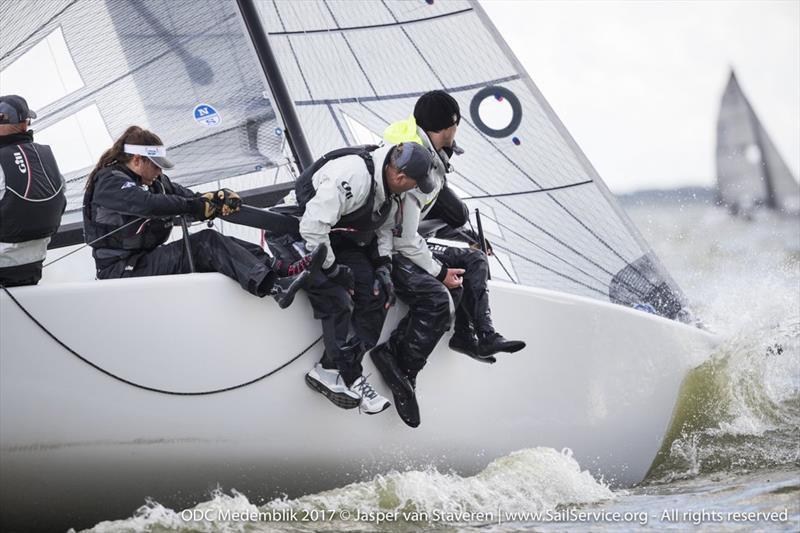 Miles Quinton's GILL RACE TEAM (GBR694) with Geoff Carveth in helm, winning the first race today and gaining also two third places, is lying on the third position on day 2 of Melges 24 European Sailing Series Medemblik photo copyright Jasper van Staveren / www.SailService.org taken at Regatta Center Medemblik and featuring the Melges 24 class