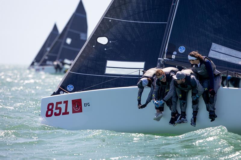 Bruce Ayres and his team on 'Monsoon' lead the Melges 24 fleet on day 3 of the 94th Bacardi Cup on Biscayne Bay - photo © Matias Capizzano