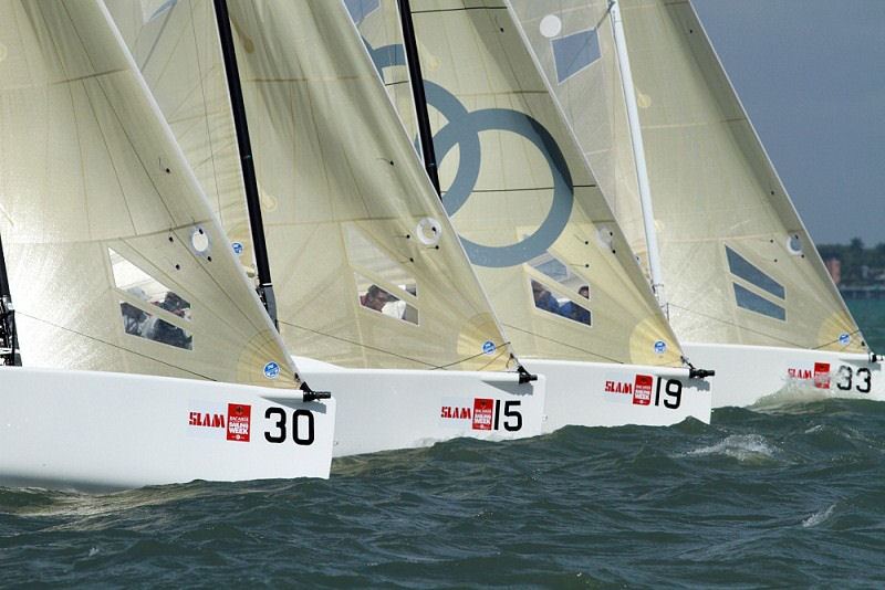 Melges 24s at Bacardi Miami Sailing Week Day 1