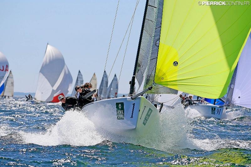 Gill Race Team GBR694 surfing the waves at the 2015 Melges 24 World Championship in Middelfart, Denmark photo copyright Pierrick Contin / www.pierrickcontin.fr taken at  and featuring the Melges 24 class