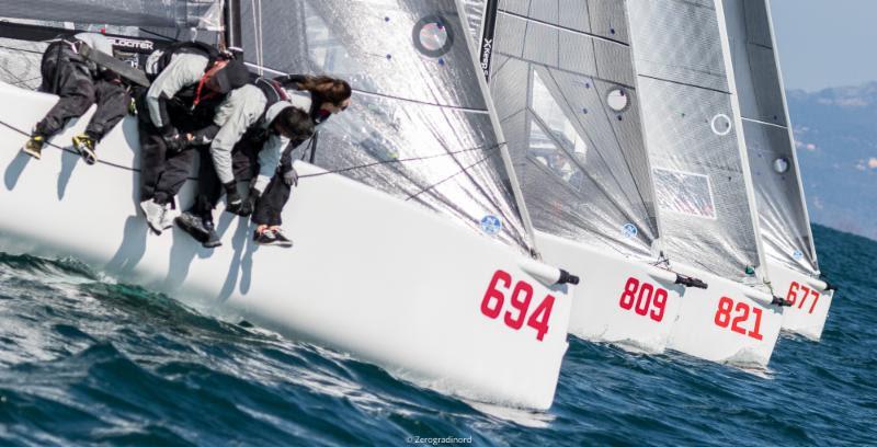 Gill Race Team of Miles Quinton GBR694 with Geoff Carveth in helm scores 7-2-4 today photo copyright Zerogradinord / IM24CA taken at  and featuring the Melges 24 class
