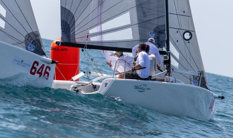 War Canoe USA841 by Mike Goldfarb affirms itself as most consistent of the day - 2018 Melges 24 European Sailing Series - Day 1 photo copyright IM24CA / ZGN taken at Yacht Club Marina Portorož and featuring the Melges 24 class