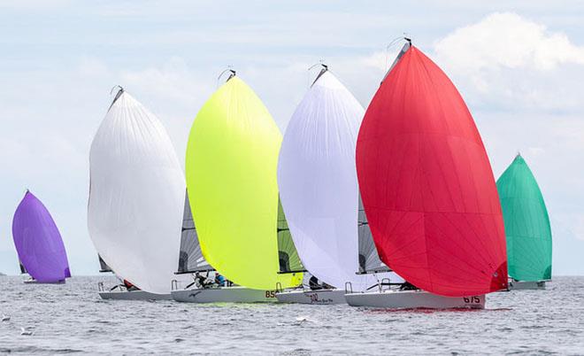 Downwind sailing on Day One of the Melges 24 World Championship 2018 photo copyright IM24CA / Zerogradinord taken at  and featuring the Melges 24 class