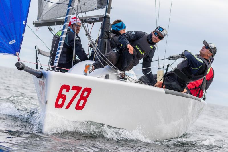 Altea ITA722 of Andrea Racchelli, scoring two bullets in a row and hence gaining the leadership of the provisional ranking on Day Three - 2018 Melges 24 World Championship - Day 3 - photo © IM24CA / Zerogradinord