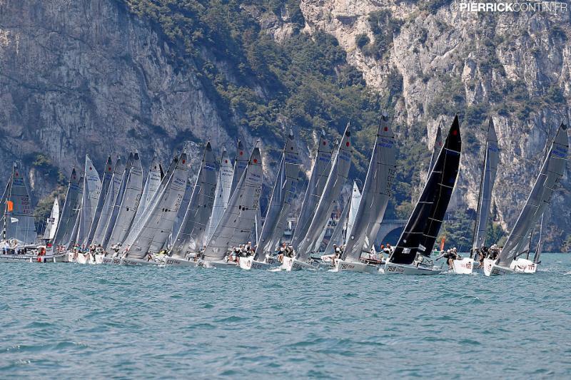 The PRO Hank Stuart will have the chance to start up to three races tomorrow and the worst result will be discarded at the end of the sixth race - Melges 24 European Championship 2018 photo copyright Pierrick Contin taken at Fraglia Vela Riva and featuring the Melges 24 class