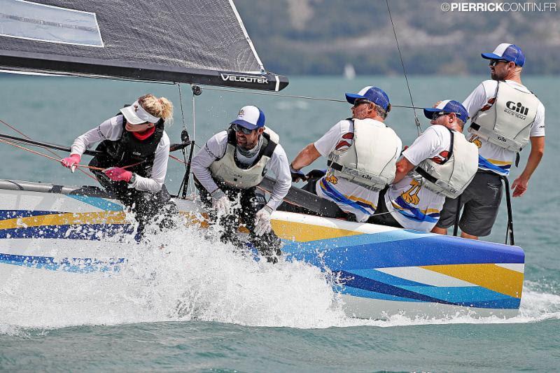 Lucky Dog / Gill Race Team (USA749, 5-4-8) of Travis Weisleder that climbs up of one position in the overall ranking and currently occupies the third place - Melges 24 European Championship 2018 photo copyright Pierrick Contin taken at Fraglia Vela Riva and featuring the Melges 24 class