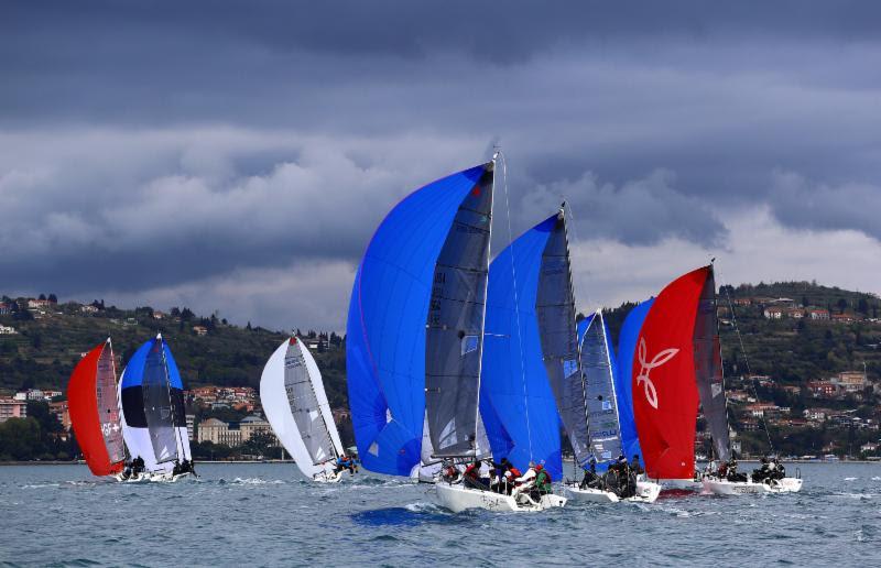 Melges 24 fleet in Portoroz - Day One of the 2109 Melges 24 European Sailing Series' 1st event  photo copyright Andrea Carloni taken at Yacht Club Marina Portorož and featuring the Melges 24 class