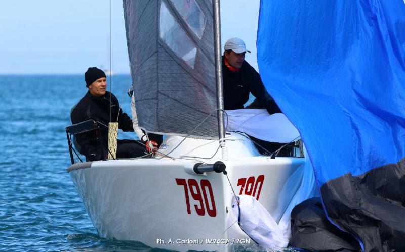 Current leader Lenny EST790 of Tõnu Tõniste strengthened its lead adding eight points to the total score today - 2019 Melges 24 European Sailing Series, Day 2 photo copyright Andrea Carloni / IM24CA / ZGN taken at Yacht Club Marina Portorož and featuring the Melges 24 class