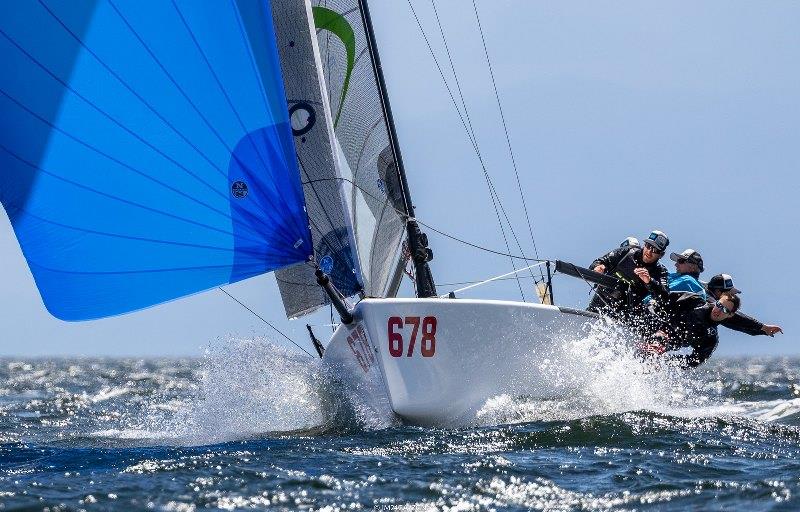 Reigning Melges 24 World Champion - Altea Racchelli's Altea surfing the waves in Victoria, BC, Canada at the Melges 24 Worlds in May 2018 photo copyright IM24CA / Zerogradinord taken at  and featuring the Melges 24 class