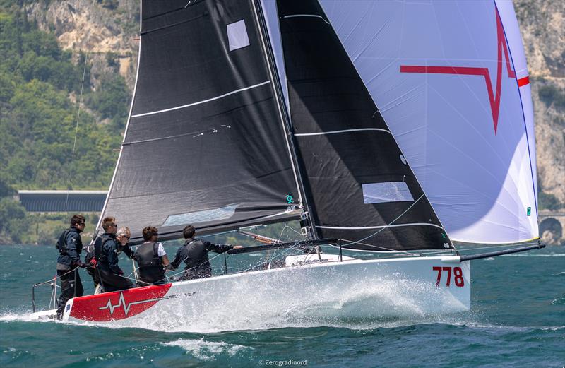 After day 1 of the Melges 24 European Sailing Series at Garda, Taki by Marco Zammarchi is ranked as second in Corinthian division photo copyright Zerogradinord / IM24CA taken at Fraglia Vela Riva and featuring the Melges 24 class