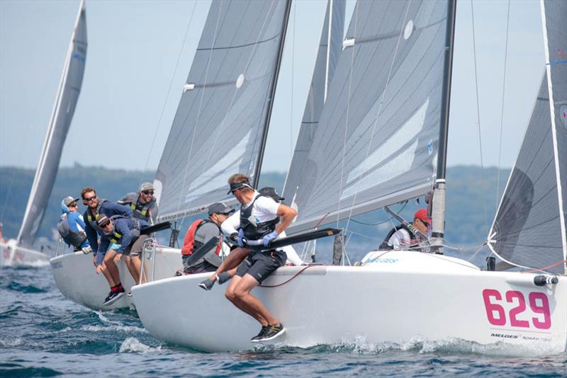 Canada's Dan Berezin racing Surprise shined bright in Race Two, scoring a third place finish - 2019 Melges 24 North American Championship photo copyright Bill Crawford - Harbor Pictures Company taken at Grand Traverse Yacht Club and featuring the Melges 24 class
