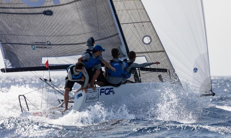 FGF Sailing Team HUN728 with Robert Bakoczy in helm is on the third position after three races in Villasimius - 2019 Melges 24 Pre-Worlds photo copyright IM24CA/Zerogradinord taken at  and featuring the Melges 24 class
