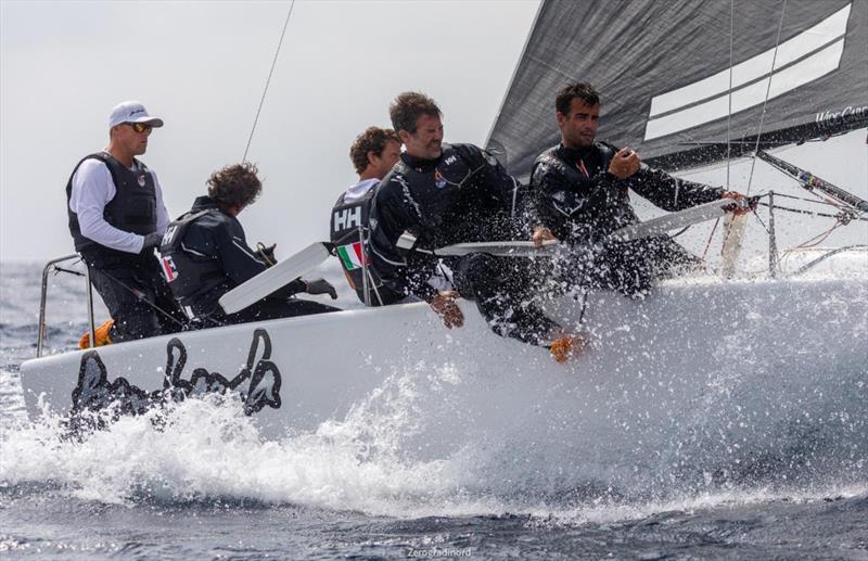 Bombarda ITA860 (7-4-1 today) by Andrea Pozzi, with Matteo Ivaldi on tactics, retains control of the provisional ranking - 2019 Melges 24 Pre-Worlds - photo © IM24CA/Zerogradinord