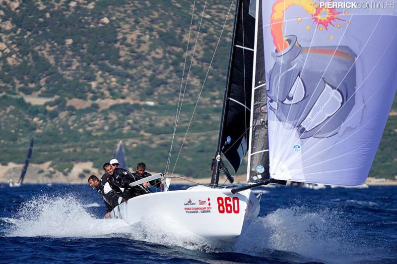 Third in the provisional ranking is Bombarda ITA860 by Andrea Pozzi with Matteo Ivaldi on tactics (14-1-3), that today caught the first bullet of the series - 2019 Melges 24 World Championship - photo © Pierrick Contin / IM24CA