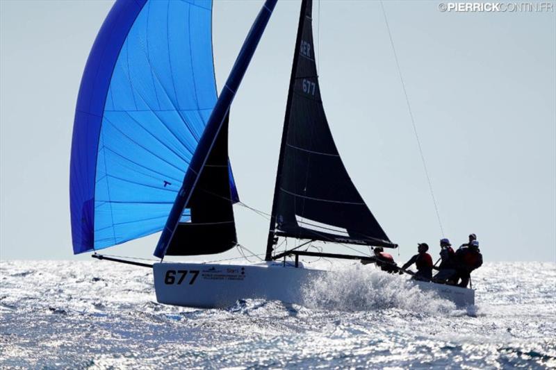 Michael Tarabochia's White Room GER677 with Luis Tarabochia in helm wins today's first race in the Corinthian ranking photo copyright Pierrick Contin / IM24CA taken at Lega Navale Italiana and featuring the Melges 24 class