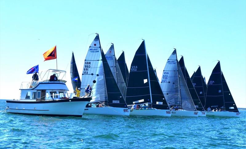 Starting line action at the 2020 Melges 24 Winter Series photo copyright Kathleen Tock taken at Shake-A-Leg Miami and featuring the Melges 24 class