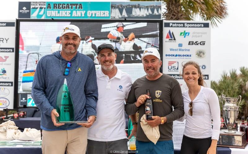 John Bowden (second from left) aboard of Travis Weisleder's Lucky Dog / Gill Race Team USA858 - the winner of 2019 Sperry Charleston Race Week photo copyright CRW / Zerogradinord taken at  and featuring the Melges 24 class