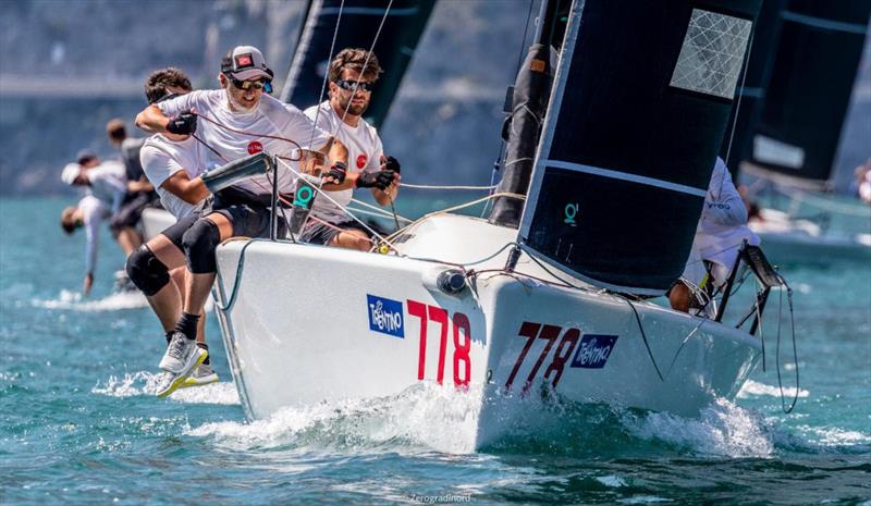 Marco Zammarchi's Taki 4 ITA778 with Niccolo Bertola at the helm - 2020 Melges 24 European Sailing Series Event #1 in Torbole, Italy photo copyright Zerogradinord / IM24CA taken at  and featuring the Melges 24 class
