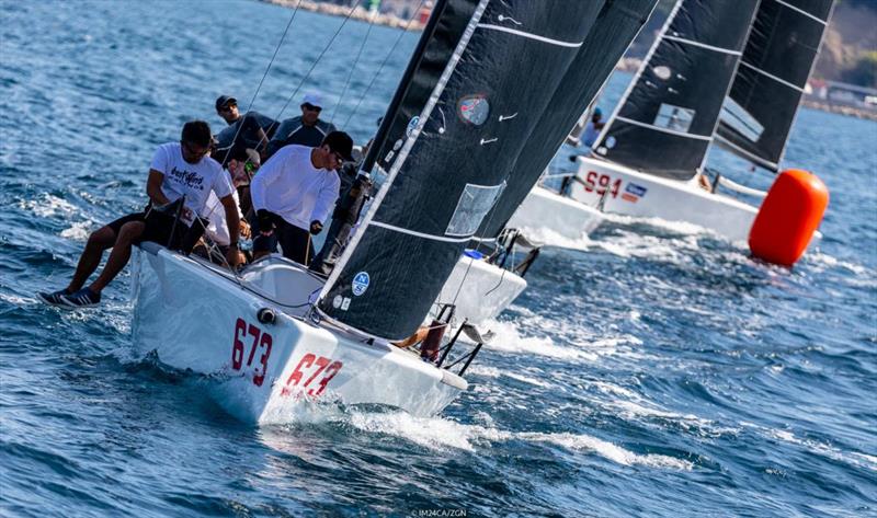 Peter Karrie's Nefeli GER673 took an early lead in Portoroz at the 2020 Melges 24 European Sailing Series 3rd regatta on Day One  - photo © Zerogradinord / IM24CA 