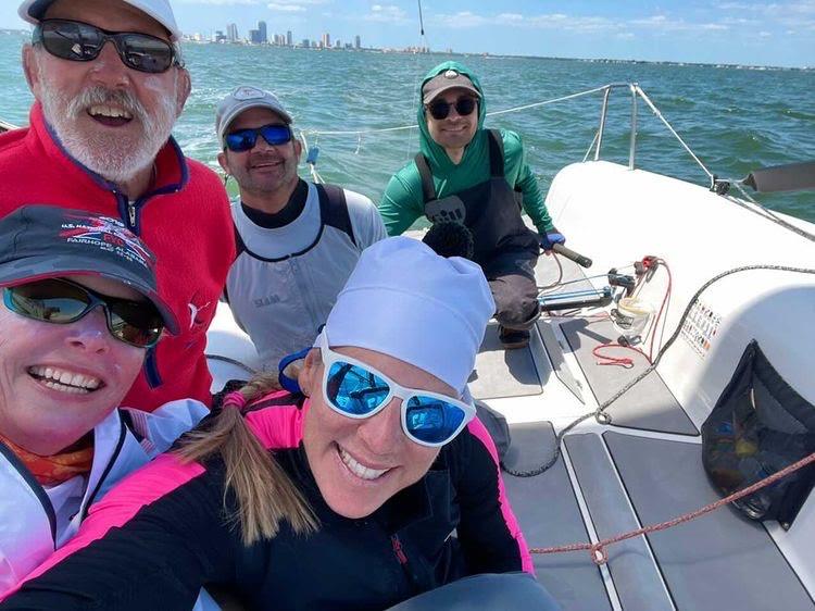 Selfie from Gary Schwarting's Melges 24, the 2021 Helly Hansen NOOD Regatta St. Petersburg Overall Winner photo copyright Paul Todd / www.outsideimages.com taken at St. Petersburg Yacht Club, Florida and featuring the Melges 24 class