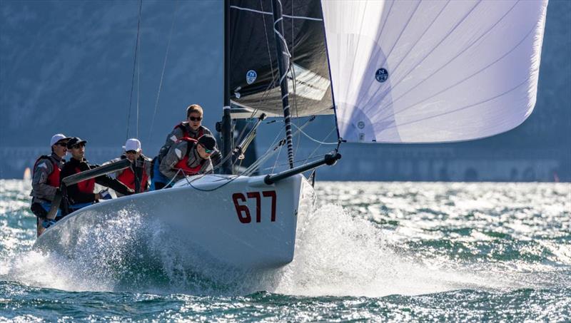 White Room GER 677 of Michael Tarabochia with Luis Tarabochia at the helm - Melges 24 European Sailing Series 2021 - Event 1 - Malcesine, Italy photo copyright IM24CA / Zerogradinord taken at Fraglia Vela Malcesine and featuring the Melges 24 class