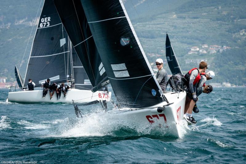 White Room GER677 of Michael Tarabochia with Luis Tarabochia at the helm - Melges 24 European Sailing Series 2021 - Event 2 - Riva del Garda, Italy photo copyright IM24CA / ZGN / Barracuda Communication taken at Fraglia Vela Riva and featuring the Melges 24 class