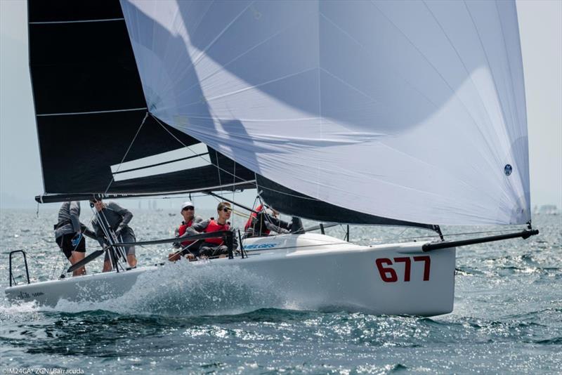 White Room GER677 of Michael Tarabochia with Luis Tarabochia at the helm - Melges 24 European Sailing Series 2021 - Event 2 - Riva del Garda, Italy photo copyright IM24CA / ZGN/ Barracuda Communication taken at Fraglia Vela Riva and featuring the Melges 24 class