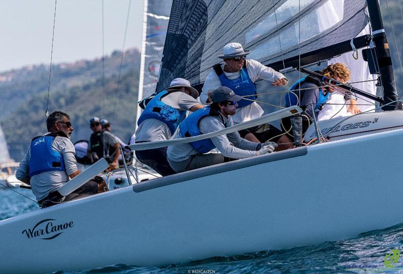 Team War Canoe USA841 of Michael Goldfarb takes two bullets on Day Two at the Melges 24 European Championship 2021 in Portoroz, Slovenia photo copyright IM24CA / ZGN taken at Yacht Club Marina Portorož and featuring the Melges 24 class