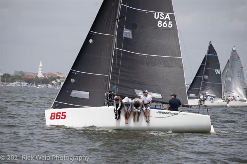 A young Harry Melges IV at the helm of Zenda Express raced hard in Charleston earlier this year, and now aims for a Melges 24 National Championship title. - photo © 2021 Rick Walo Photography