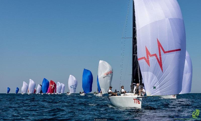 Taki 4 ITA778 of Marco Zammarchi with Niccolo Bertola helming is third best Corinthian team, seventh in overall, in the current ranking of the Melges 24 European Sailing Series 2021 - Portoroz, Slovenia photo copyright IM24CA / ZGN taken at  and featuring the Melges 24 class