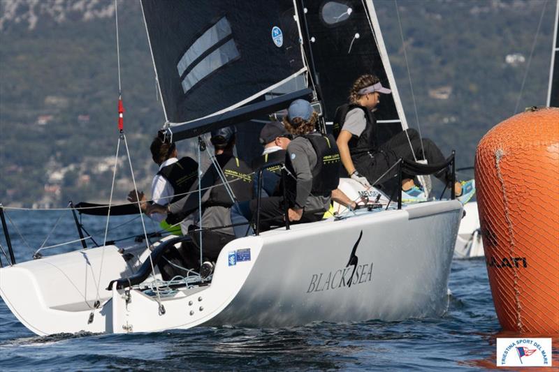 Richard Thompson's Black Seal GBR822 (3-11-4), steered by Stefano Cherin is fifth after Day 1 at the final event of the Melges 24 European Sailing Series 2021 - Trieste, Italy photo copyright Michele Rocco taken at  and featuring the Melges 24 class