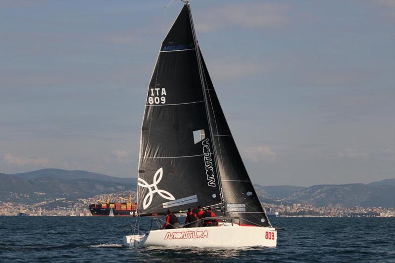The second best Corinthian team to round up top five after Day 2 is Sergio Caramel's Arkanoe by Montura (4-6-2) at the final event of the Melges 24 European Sailing Series 2021 - Trieste, Italy  photo copyright Miriam Zorzenoni taken at  and featuring the Melges 24 class