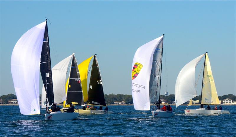 In the 2019 inaugural Bushwhacker Cup, Bora Gulari [USA820] with his crew of Kyle Navin, Norman Berge, Ian Liberty and American Magic's CEO/Skipper Terry Hutchinson took second in the Bushwhacker Cup with a 4-5-1-2-2 record photo copyright Talbot Wilson taken at Pensacola Yacht Club and featuring the Melges 24 class