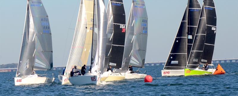 In the inaugural Bushwhacker cup Bruce Ayres' Monsoon [USA 825] with crew Brian Porter, George Peet, Chelsesa Simms and America's Cup challenger Stars Stripes USA CEO/skipper Mike Buckley won the Bushwhacker Cup with scores of 2-1-2-5-1 for 11 points photo copyright Talbot Wilson taken at Pensacola Yacht Club and featuring the Melges 24 class