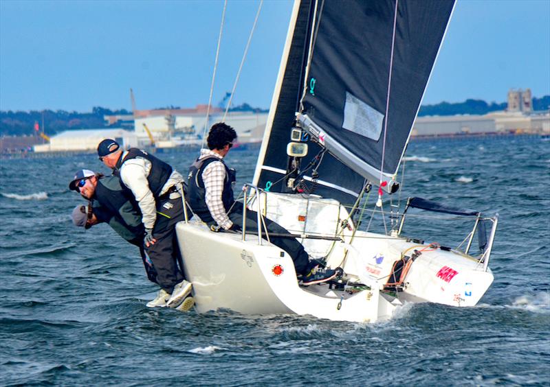 Bora Gulari and crew get every inch to weather on their way to second place in the 2019 Melges 24 Bushwhacker Cup and Atlantic and Gulf Coast Championship hosted by the Pensacola Yacht Club - photo © Talbot Wilson