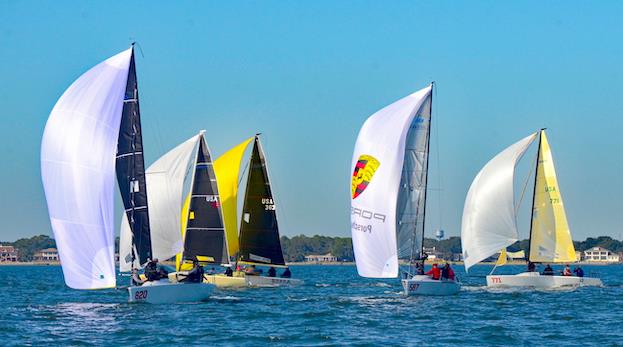 Bora Gulari (820) leads downwind on Day 1 of the Melges 24 2019 Bushwhacker Cup Atlantic and Gulf Coast Championship at Pensacola Yacht Club photo copyright Talbot Wilson taken at Pensacola Yacht Club and featuring the Melges 24 class