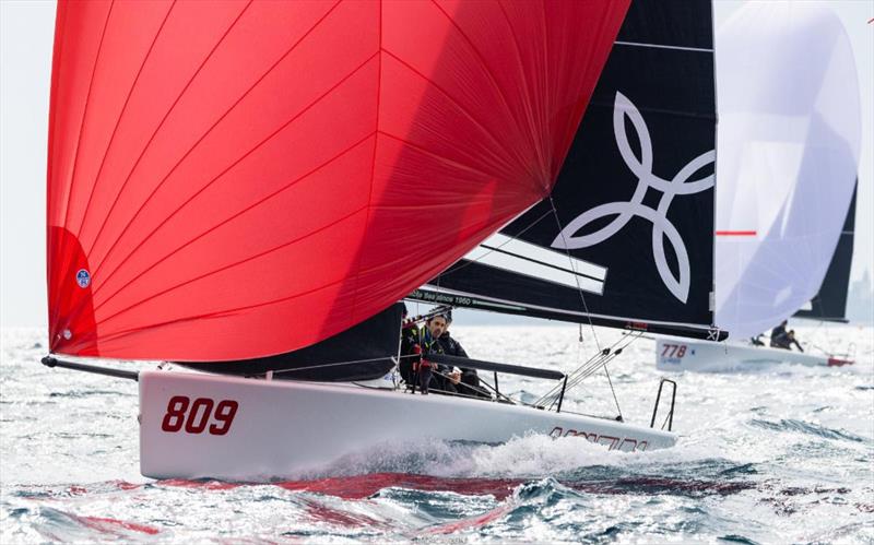 Arkanoe by Montura ITA809 of Sergio Caramel had a steady scoreline of 4-8-4 and collected 16 points in total on Day One of the first event of the Melges 24 European Sailing Series 2022 in Rovinj, Croatia photo copyright IM24CA / Zerogradinord taken at  and featuring the Melges 24 class