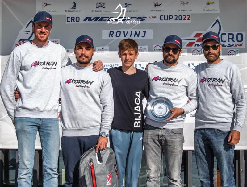 Mataran CRO 383 of Ante Botica with Ivo Matic, Mario Skrlj, Damir Civadelic and Max Carija - second overall and the best Corinthian team at the first event of the Melges 24 European Sailing Series 2022 in Rovinj, Croatia photo copyright IM24CA / Zerogradinord taken at  and featuring the Melges 24 class