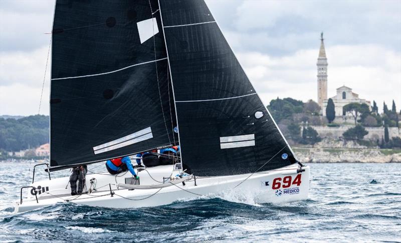 Miles Quinton's Gill Race Team GBR694 with Geoff Carveth helming and James Date, Toby Wincer and Margarida Lopes in crew, was the second best Corinthian team and 7th in overall at the first event of the Melges 24 European Sailing Series 2022 in Rovinj. - photo © IM24CA / Zerogradinord