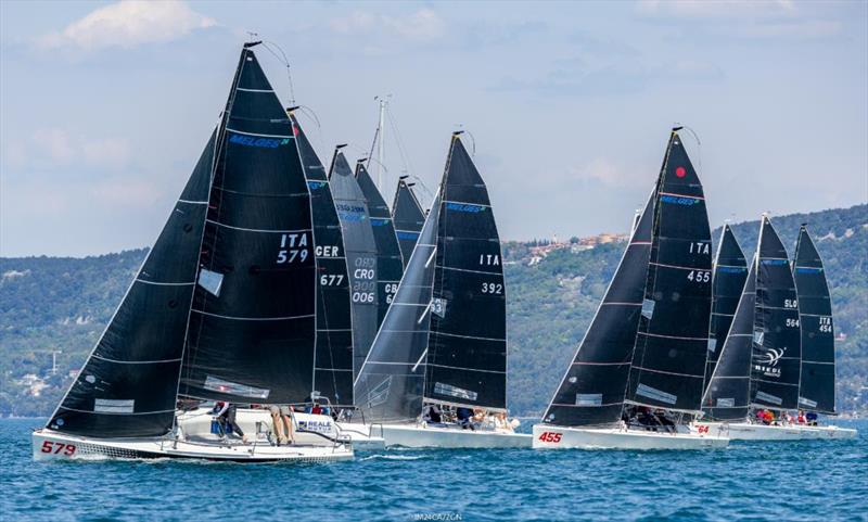 Melges 24 fleet on Day Two at the second event of the Melges 24 European Sailing Series 2022 in Trieste, Italy - photo © IM24CA / Zerogradinord