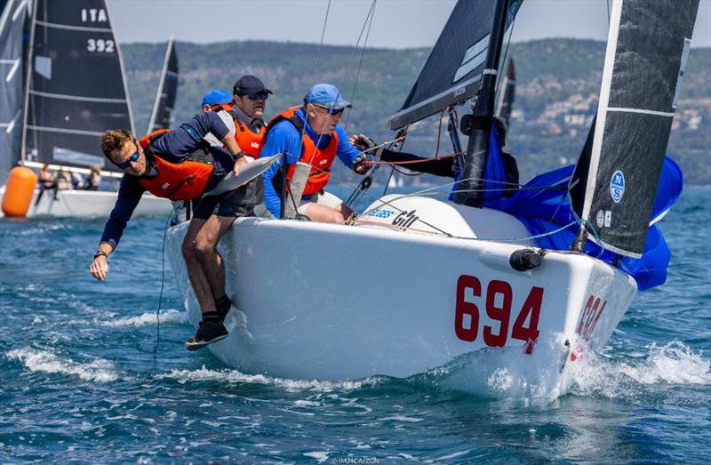 Gill Race Team (4-7-4-7) of Miles Quinton with Geoff Carveth helming made a great leap forward on Day Two being the third best Corinthian team and ranked on the fourth position in overall before the final day photo copyright IM24CA / Zerogradinord taken at Società Triestina Sport del Mare and featuring the Melges 24 class