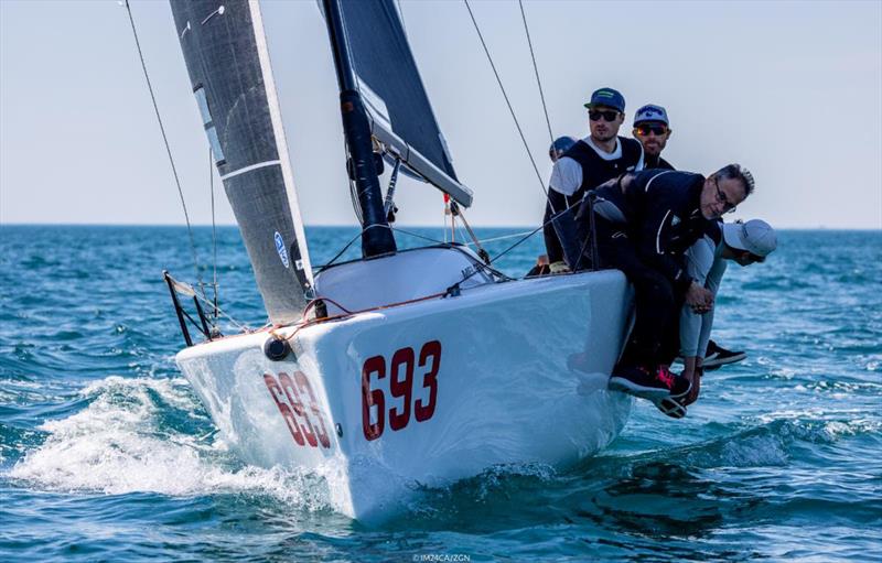 Melgina ITA693 led by Paolo Brescia with Simon Sivitz calling the tactics and Jas Farneti, Marco Ascoli, Ariberto Strobino in the crew, finished the second event of the Melges 24 European Sailing Series 2022 in Trieste, Italy on the fourth position photo copyright IM24CA / Zerogradinord taken at Società Triestina Sport del Mare and featuring the Melges 24 class