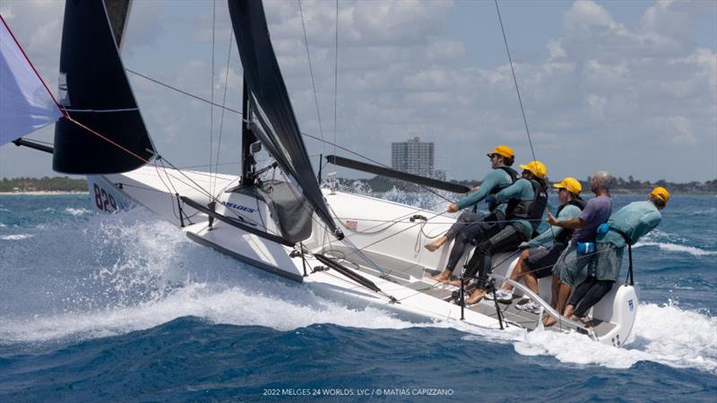 Melges 24 World Champions on Raza Mixta of Peter Duncan, with Victor Diaz de Leon calling the tactics and Erik Shampain, Matt Pistay and Morgan Trubovich in the crew - Melges 24 World Championship 2022 photo copyright Matias Capizzano taken at Lauderdale Yacht Club and featuring the Melges 24 class