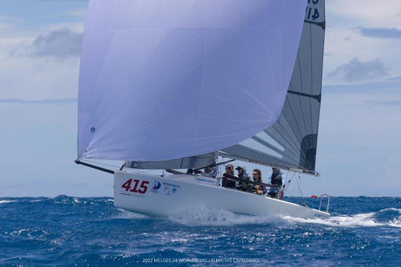 2nd Corinthian at the Melges 24 World Championship 2022 - Canadian Sunnyvale of Fraser McMillan sailing with Aidan Koster, Alexander Levkovskiy, Ansel Koehn and Kieran Horsburgh photo copyright Matias Capizzano taken at Lauderdale Yacht Club and featuring the Melges 24 class