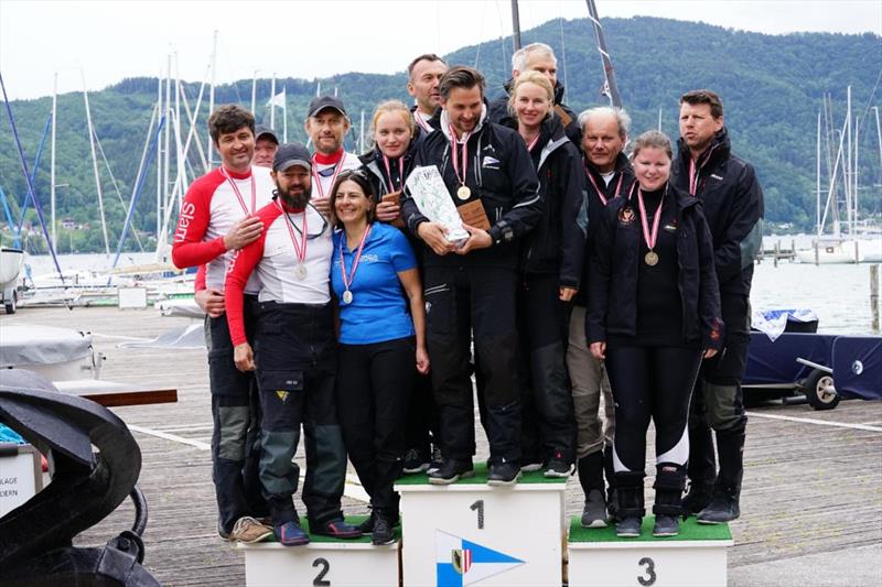 Top three of the third the Melges 24 European Sailing Series 2022 event in Austria - photo © Francesca Rossetto