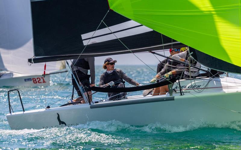 Black Seal GBR822 of Richard Thompson with Stefano Cherin steering, took the bullet and is on third position after Day 1 of Day 1 of the Melges 24 European Sailing Series 2022 event 4 in Riva del Garda, Italy photo copyright IM24CA / Zerogradinord taken at Fraglia Vela Riva and featuring the Melges 24 class