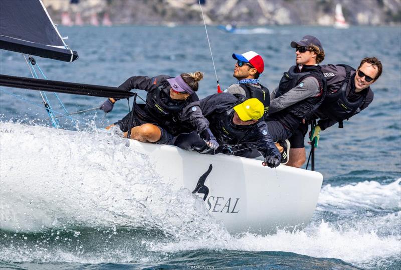 Richard Thompson's Black Seal GBR822 steered by Stefano Cherin finished as second the Melges 24 European Sailing Series 2022 event 4 in Riva del Garda, Italy. - photo © IM24CA / Zerogradinord