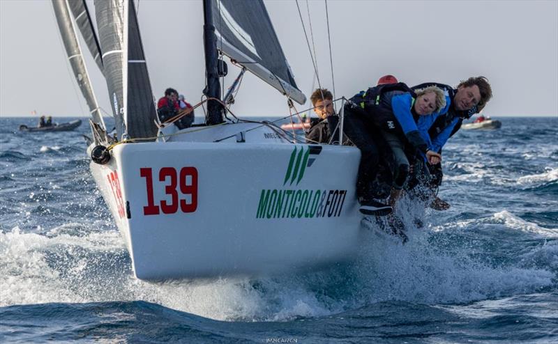 AleAli EUROCART of Barbara Bomben helmed by Gianfranco Noé, awarded with a special prize as the Oldest Boat in the fleet with hull #139, but being very competitive occupies 3rd position among Corinthians after Day 4 - Melges 24 European Championship photo copyright IM24CA / Zerogradinord taken at Yacht Club Italiano and featuring the Melges 24 class