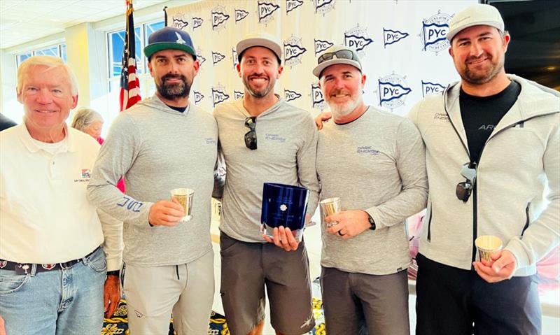 Second overall, Laura Grondin's Dark Energy B Team. From left to right, PRO Hal Smith, Mike Buckley, Taylor Canfield, John Bowden and Scott Ewing - 2022 U.S. Melges 24 National Championship - photo © Joy Dunigan