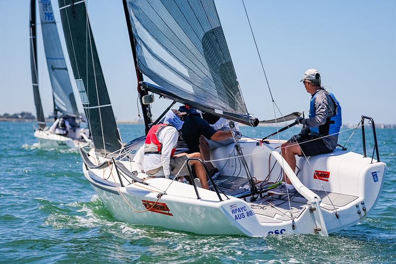 No Mercy staying in contact with the rest - Festival of Sails photo copyright Salty Dingo taken at Royal Geelong Yacht Club and featuring the Melges 24 class